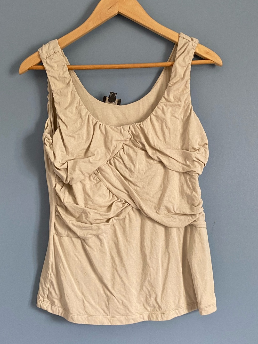 Mexx Sleeveless Ruched Tank Top in Beige